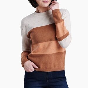 Kuhl Women’s Valencia Tan and Brown Striped Sweater